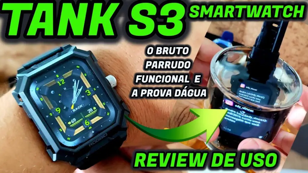 REVIEW de USO ROGBID TANK S3 SMARTWATCH , O BRUTO ! APROVA D'AGUA