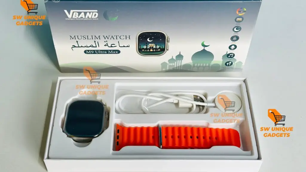 Muslim Smartwatch M9 Ultra Max Orange Color Unboxing & Review | SW Unique Gadgets