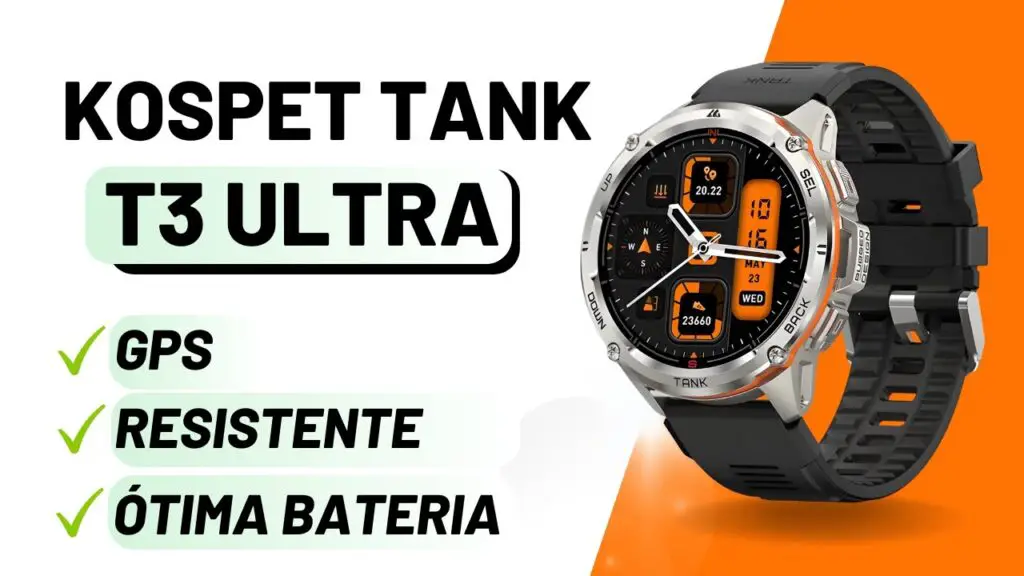 KOSPET TANK T3 ULTRA REVIEW - SMARTWATCH MILITAR COM GPS E MUITO MAIS