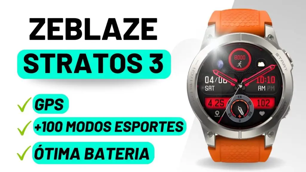 SMARTWATCH ZEBLAZE STRATOS 3 REVIEW - VALE A PENA? VEJA AQUI